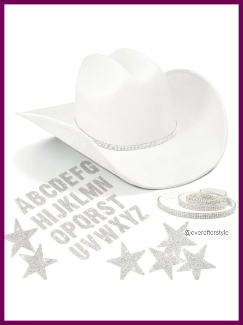 Keilin Rhinestone Cowgirl Hat Felt Western Customizable DIY